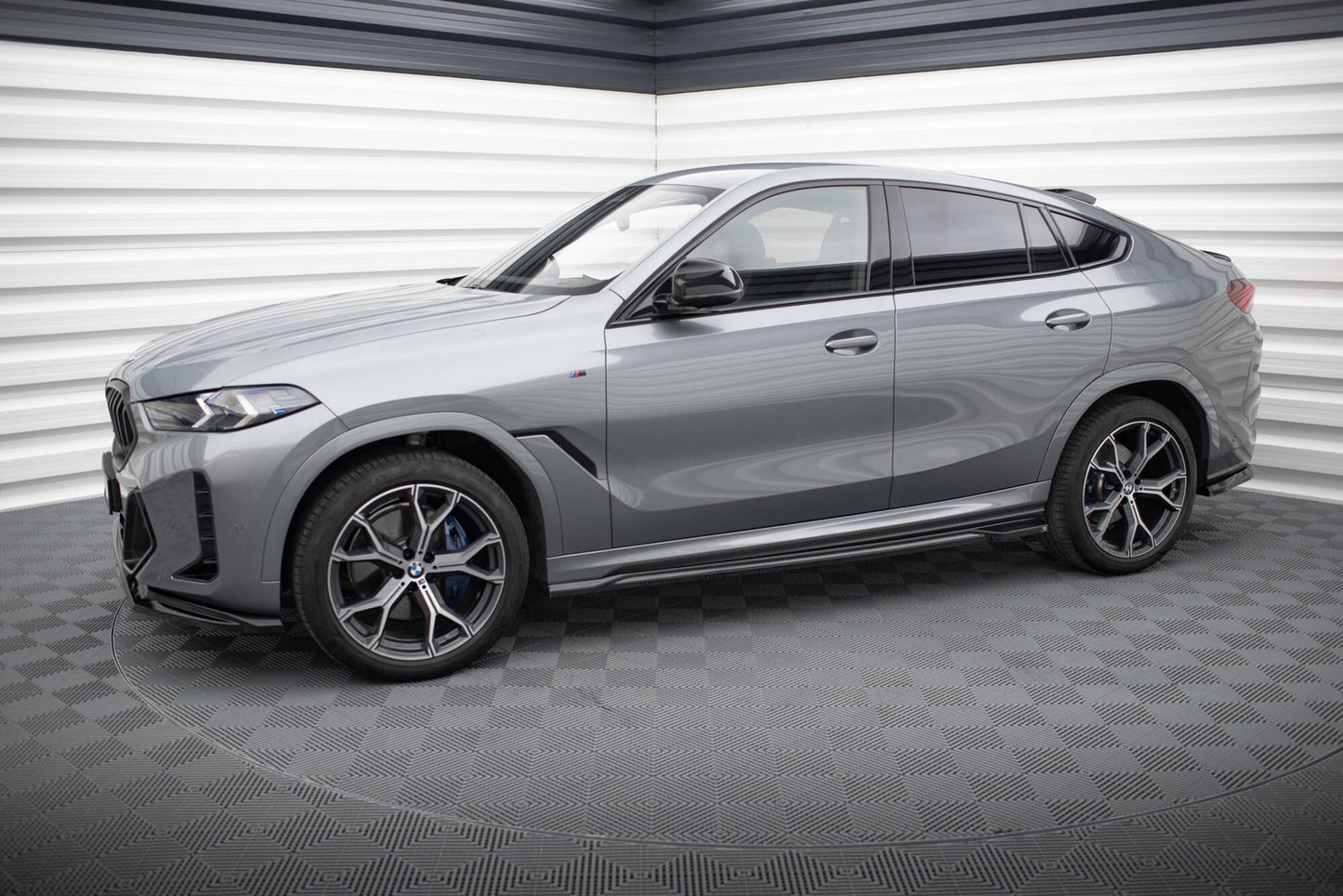 Maxton Seitenschweller Ansatz für V.2 für BMW X6 M-Paket G06 Facelift schwarz Hochglanz