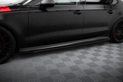 Maxton Side Flaps Audi A7 S-Line C7 schwarz Hochglanz