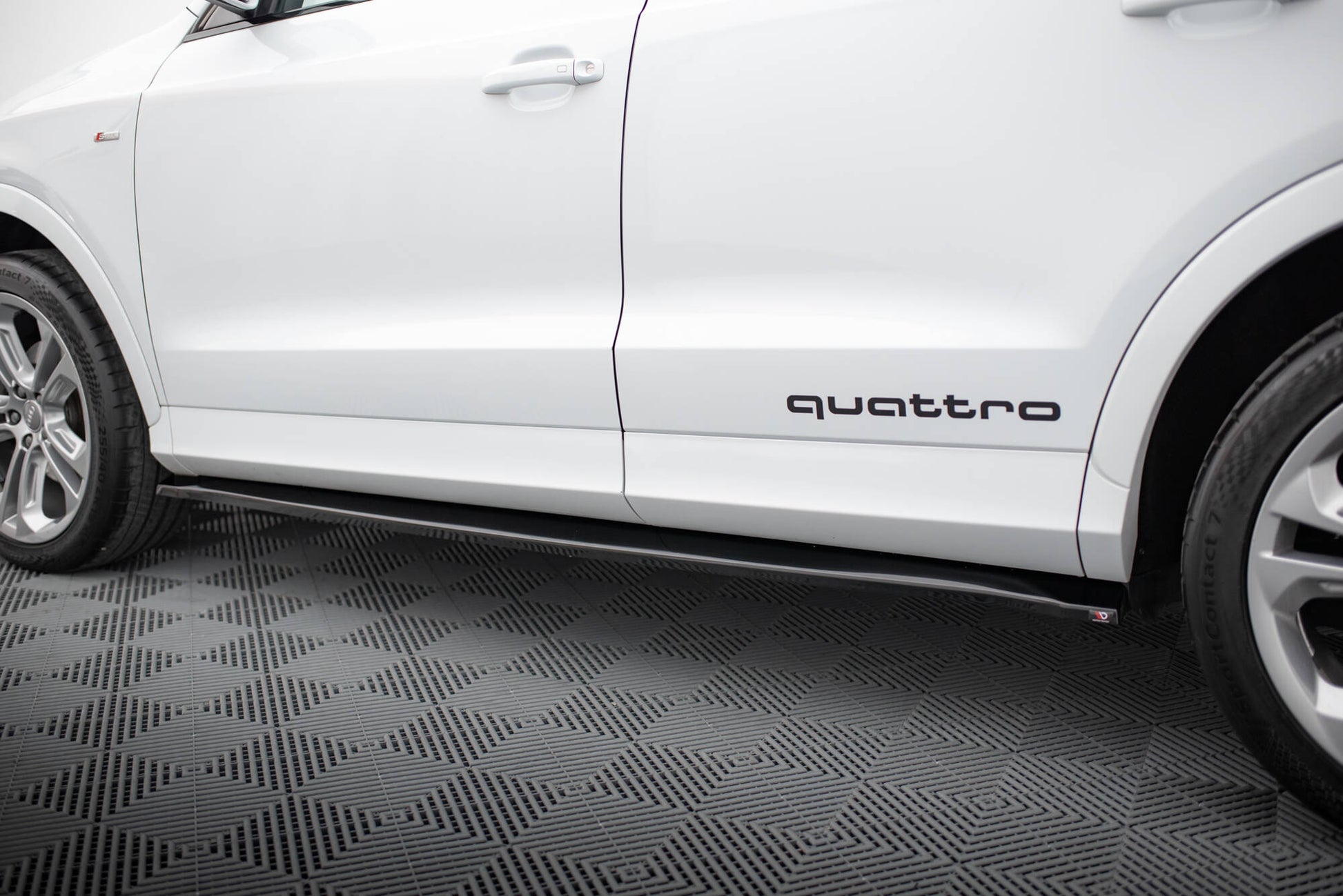 Maxton Seitenschweller Ansatz für Audi Q3 S-line 8U schwarz Hochglanz