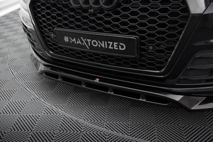 Maxton Front Ansatz V.2 für Audi SQ7 / Q7 S-Line Mk2 schwarz Hochglanz