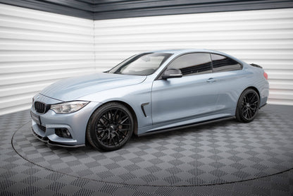 Maxton Seitenschweller Ansatz für V.3 für BMW 4er Coupe / Gran Coupe / Cabrio M-Paket F32 / F36 / F33 schwarz Hochglanz