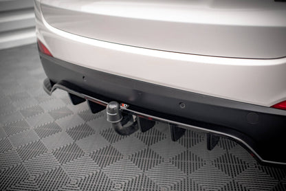 Maxton Mittlerer Diffusor Heck Ansatz DTM Look für Hyundai ix35 Mk1 schwarz Hochglanz