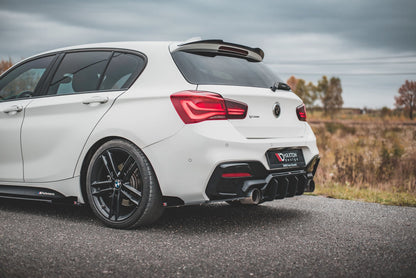 Maxton Robuste Racing Heck Ansatz Flaps Diffusor V.3 +Flaps für BMW 1er M140i  schwarz Hochglanz
