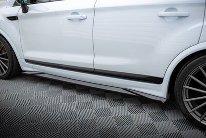 Maxton Seitenschweller Ansatz für Ford Kuga ST Mk1 schwarz Hochglanz