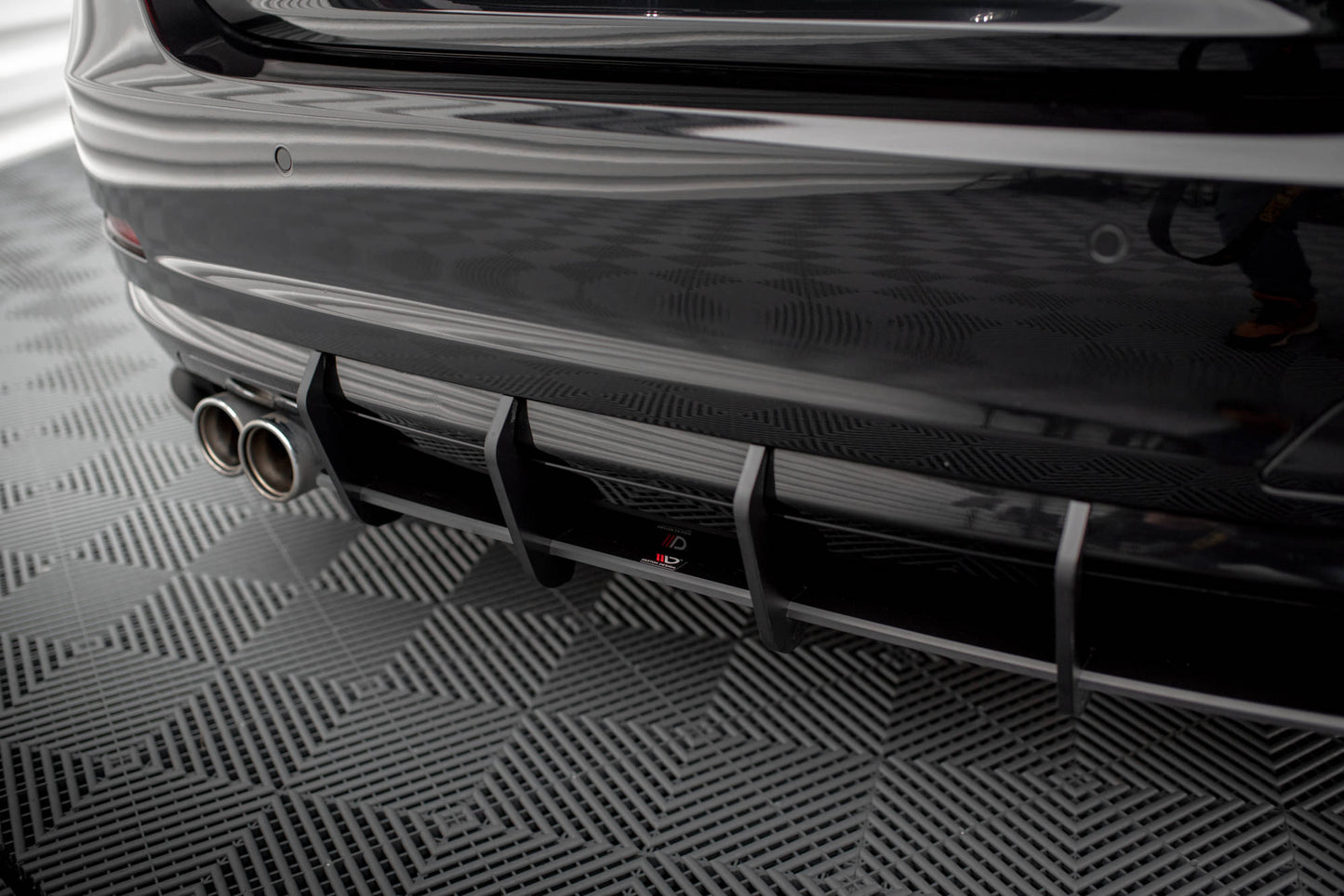 Maxton Street Pro Heck Ansatz Flaps Diffusor +Flaps für BMW 4er Gran Coupe F36 schwarz Hochglanz