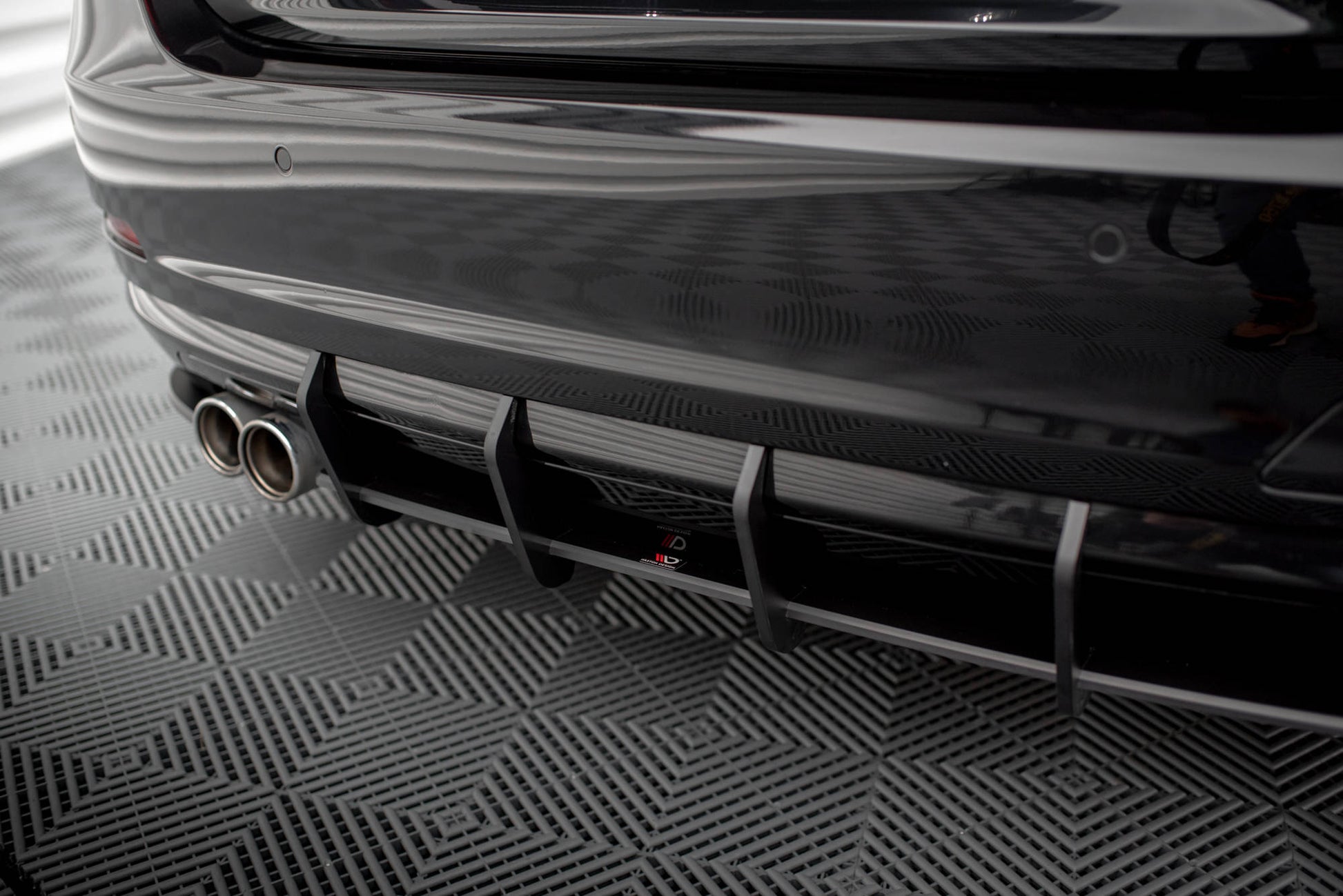 Maxton Street Pro Heck Ansatz Flaps Diffusor +Flaps für BMW 4er Gran Coupe F36 schwarz Hochglanz