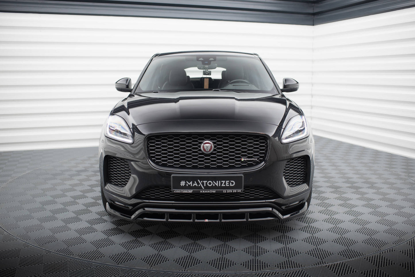 Maxton Front Ansatz für Jaguar E-Pace R-Dynamic Mk1 schwarz Hochglanz