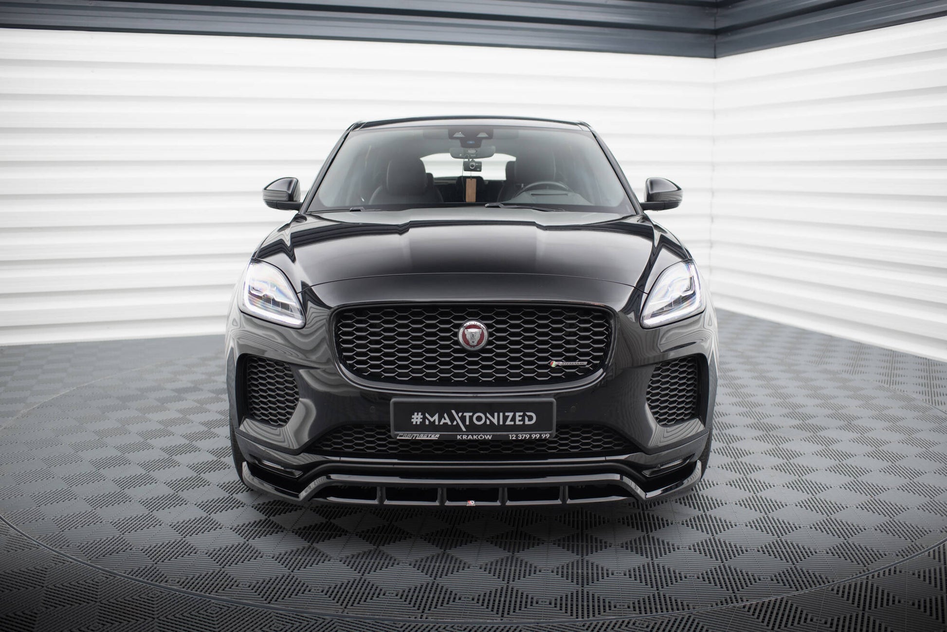 Maxton Front Ansatz für Jaguar E-Pace R-Dynamic Mk1 schwarz Hochglanz