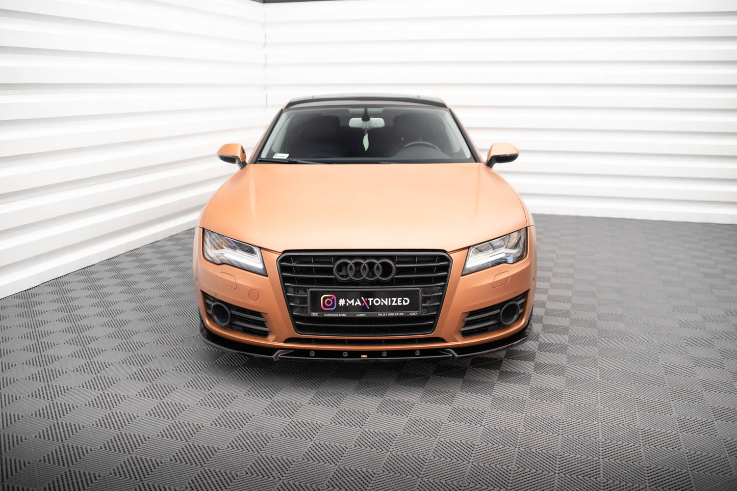 Maxton Front Ansatz V.2 für Audi A7 C7 schwarz Hochglanz