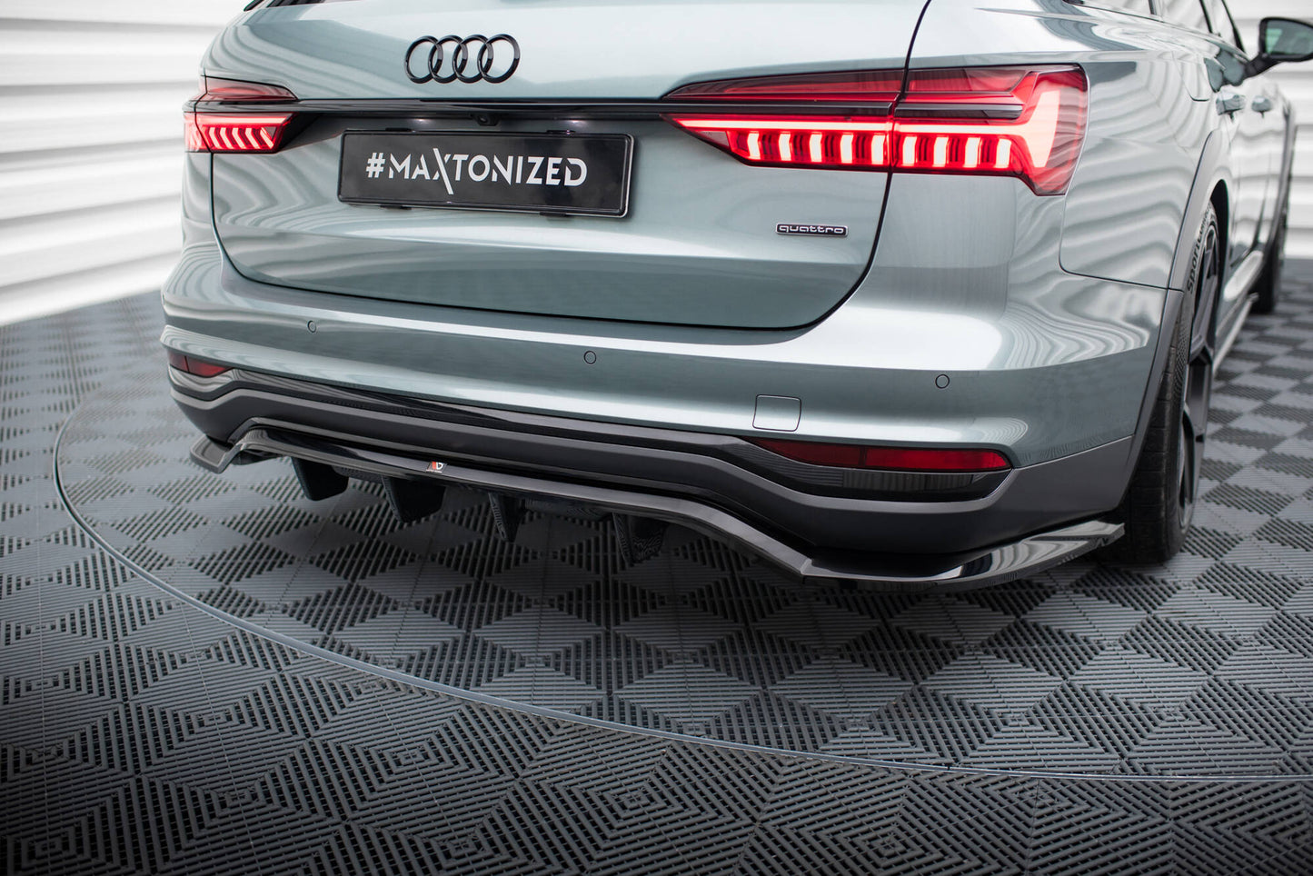 Maxton Mittlerer Diffusor Heck Ansatz DTM Look für Audi A6 Allroad C8 schwarz Hochglanz