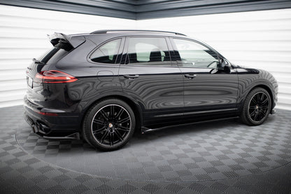 Maxton Seitenschweller Ansatz für Porsche Cayenne Mk2 Facelift schwarz Hochglanz