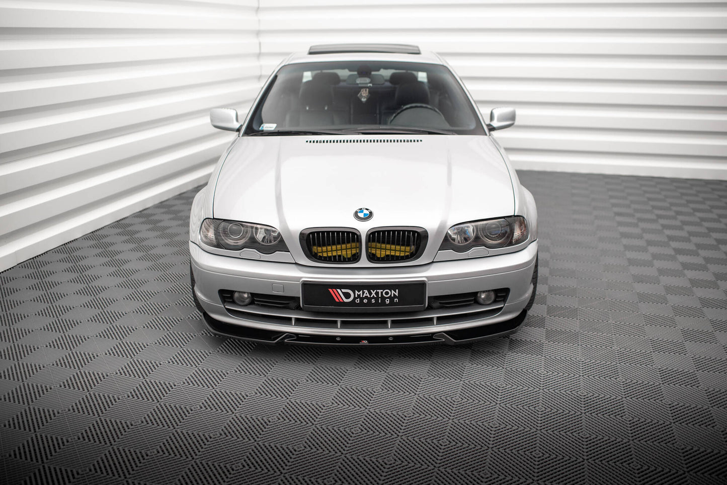 Maxton Front Ansatz V.3 für BMW 3er Coupe E46 schwarz Hochglanz