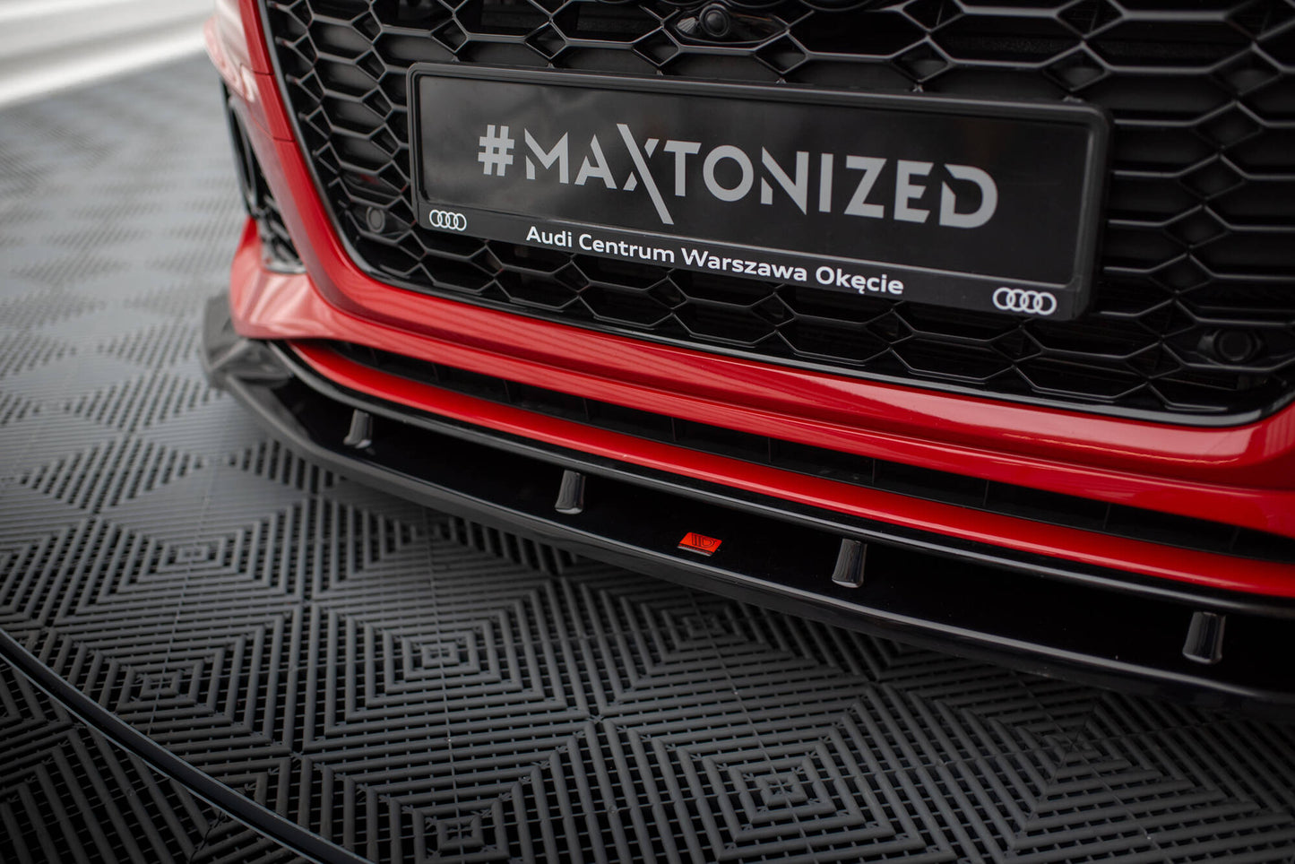 Maxton Front Ansatz V.2 für Audi RS4 B9 Facelift schwarz Hochglanz
