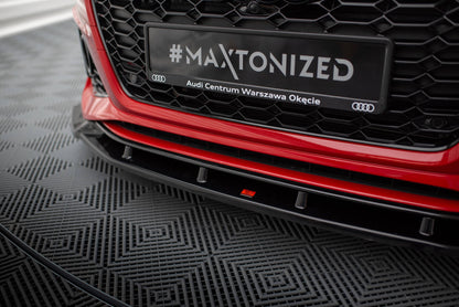 Maxton Front Ansatz V.2 für Audi RS4 B9 Facelift schwarz Hochglanz
