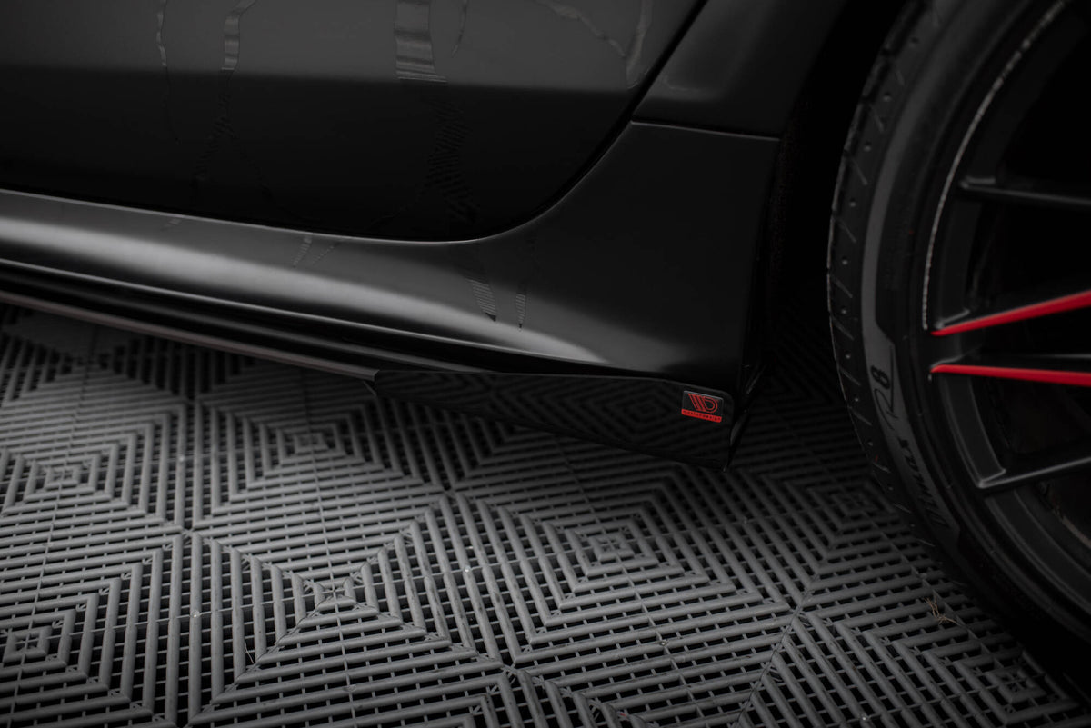 Maxton Street Pro Seitenschweller Ansatz für + Flaps Audi A7 S-Line C7 schwarz Hochglanz