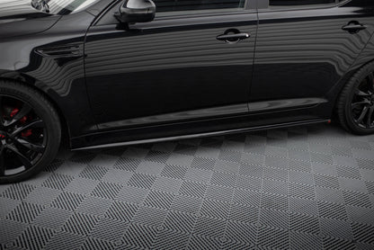 Maxton Seitenschweller Ansatz für Kia Optima Mk3 schwarz Hochglanz