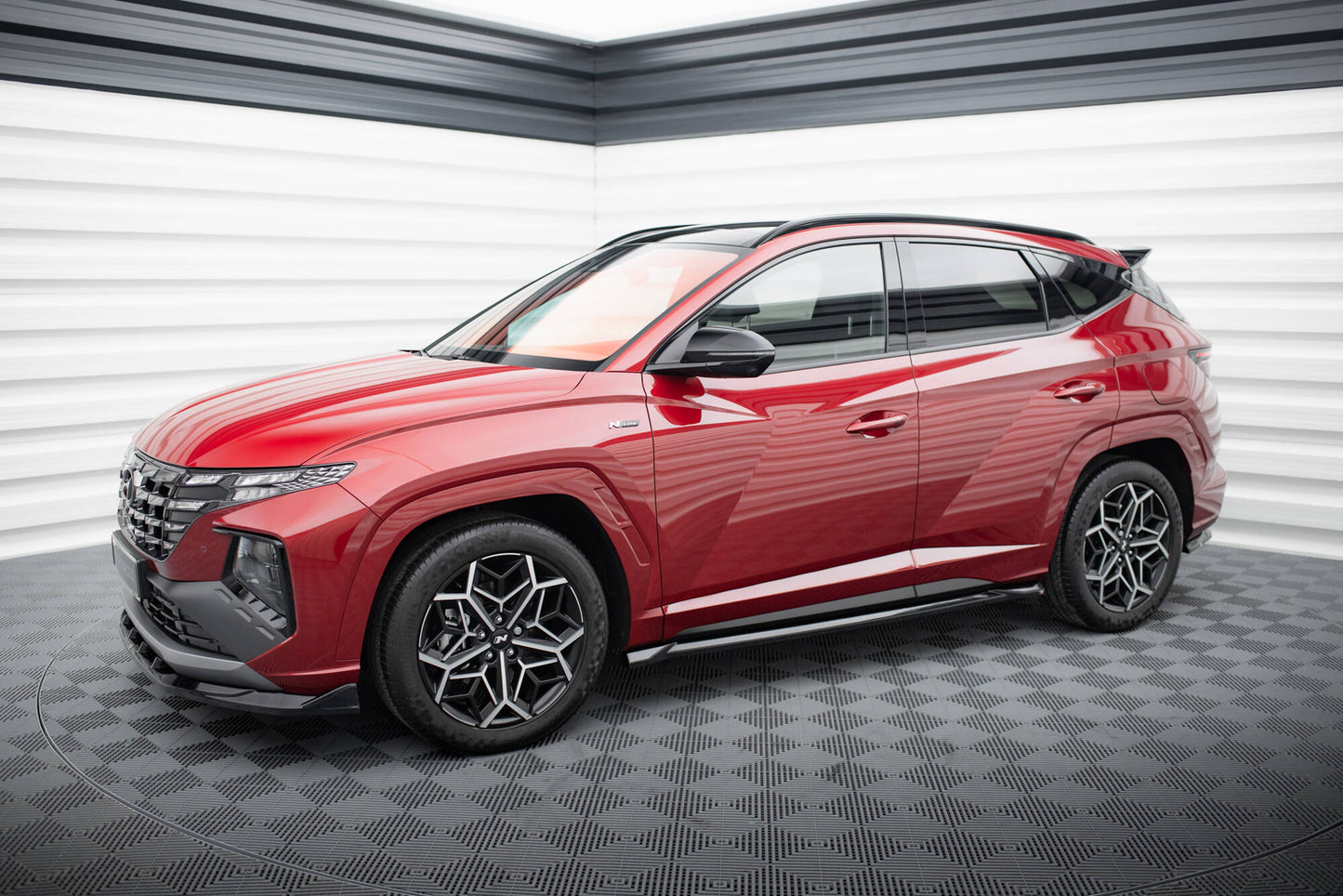 Maxton Seitenschweller Ansatz für Hyundai Tucson N-Line Mk4 schwarz Hochglanz