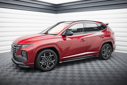 Maxton Seitenschweller Ansatz für Hyundai Tucson N-Line Mk4 schwarz Hochglanz
