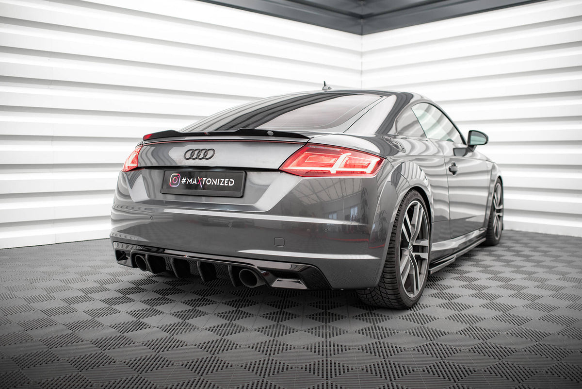 Maxton Diffusor Heck Ansatz für Audi TT S-Line 8S schwarz Hochglanz