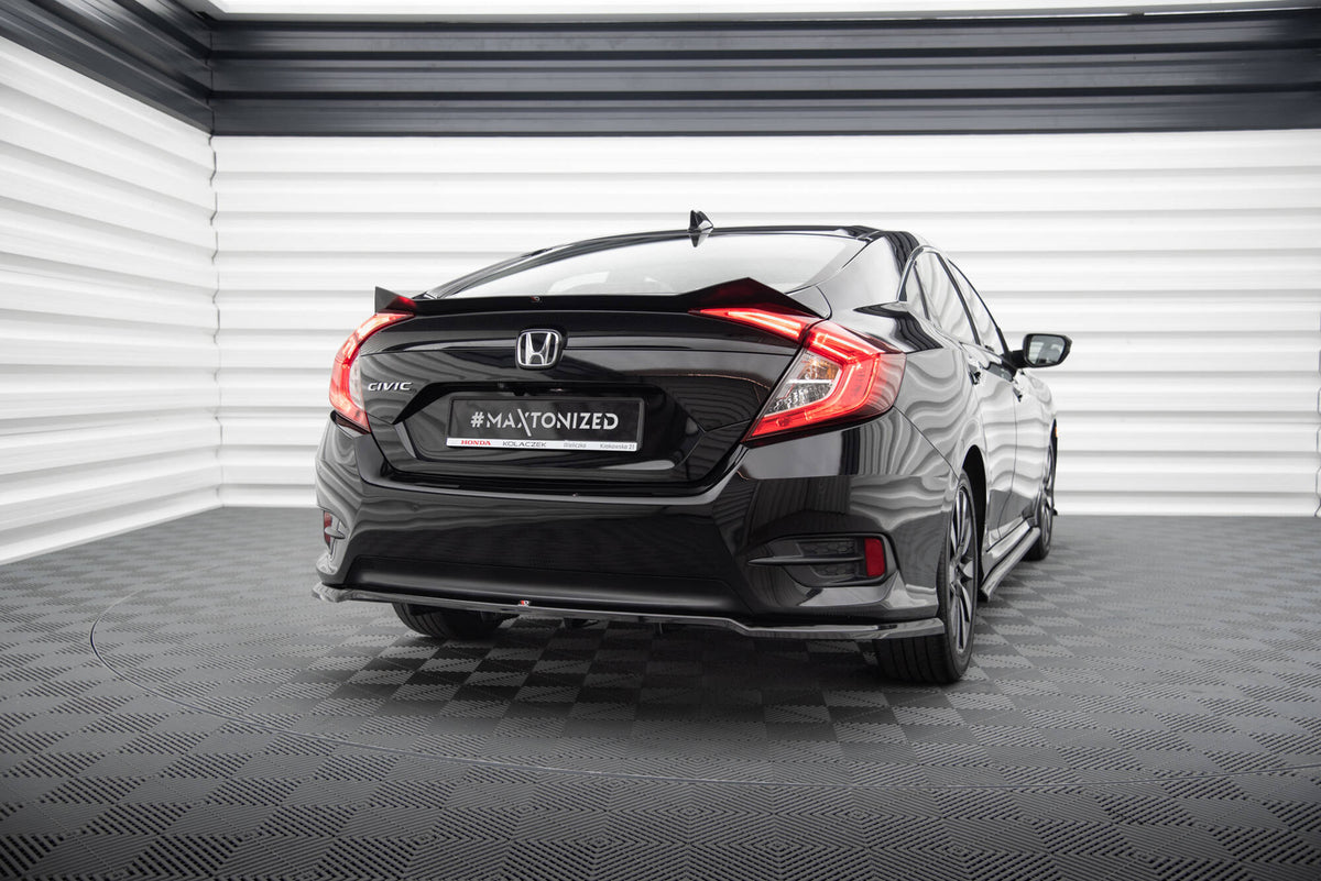 Maxton Mittlerer Diffusor Heck Ansatz DTM Look für Honda Civic Mk10 schwarz Hochglanz