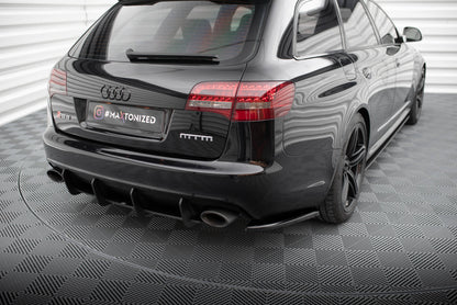 Maxton Heck Ansatz Flaps Diffusor für Audi RS6 Avant C6 schwarz Hochglanz