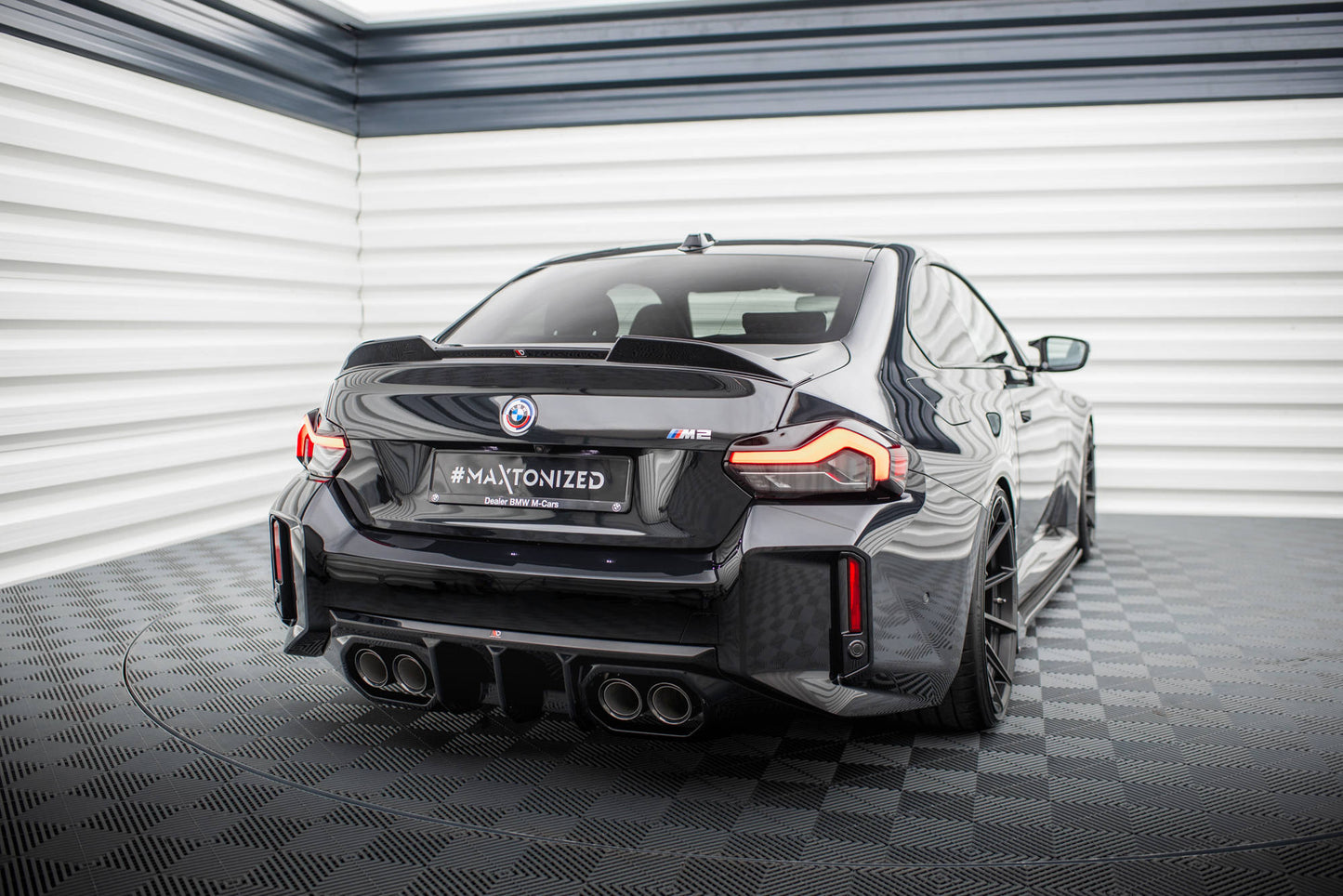 Maxton Diffusor Heck Ansatz V.2 für BMW M2 G87 schwarz Hochglanz