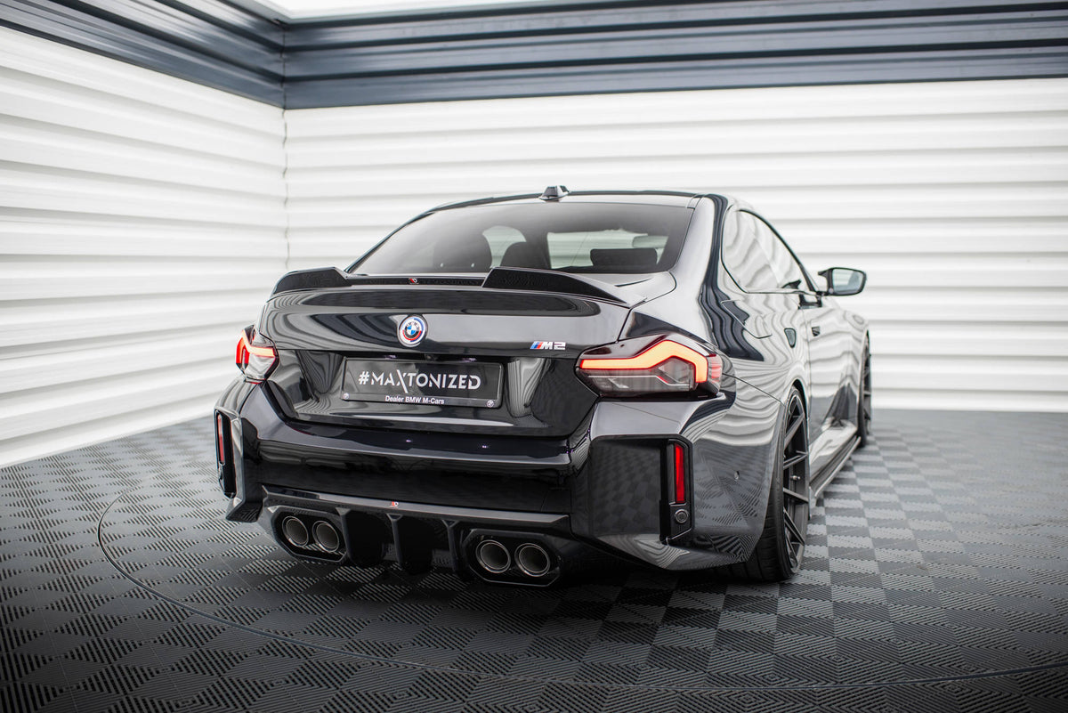 Maxton Diffusor Heck Ansatz V.2 für BMW M2 G87 schwarz Hochglanz