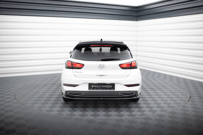 Maxton Zentrale Hinten Splitte Hyundai I30 Mk3 Facelift schwarz Hochglanz