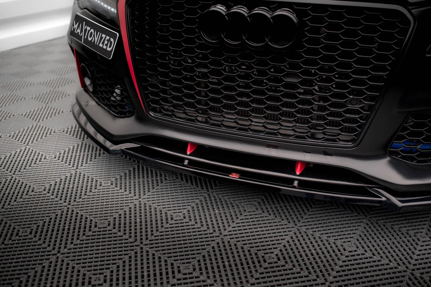 Maxton Front Ansatz für Audi A7 RS7 Look C7 schwarz Hochglanz