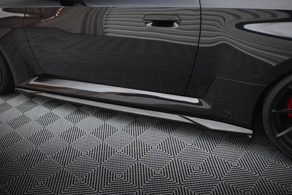 Maxton Seitenschweller Ansatz für V.1 für BMW M2 G87 schwarz Hochglanz