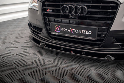 Maxton Front Ansatz V.2 für Audi S8 D4 schwarz Hochglanz