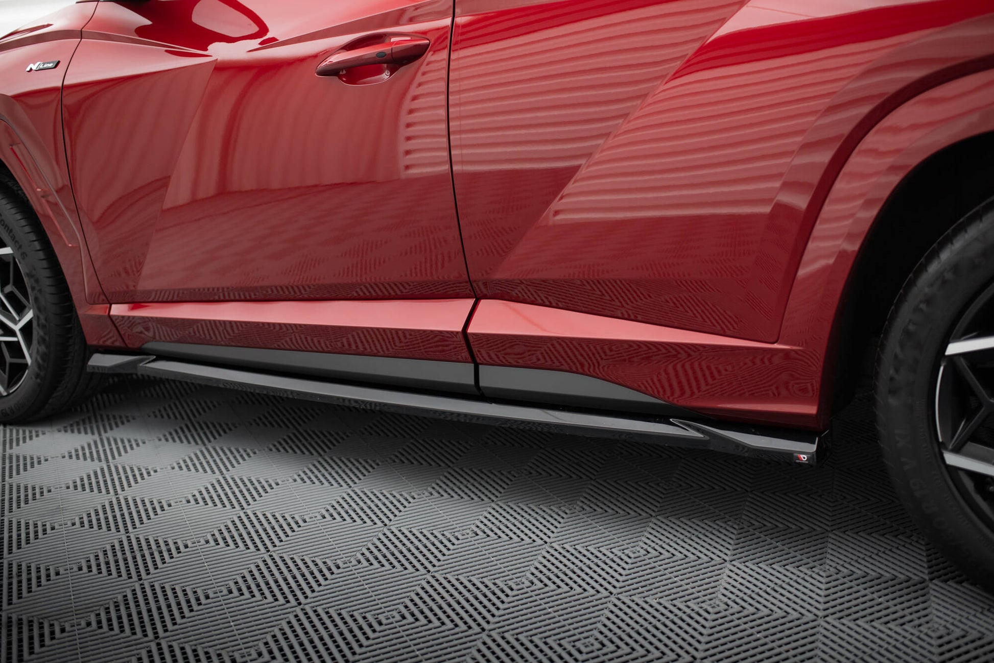 Maxton Seitenschweller Ansatz für Hyundai Tucson N-Line Mk4 schwarz Hochglanz