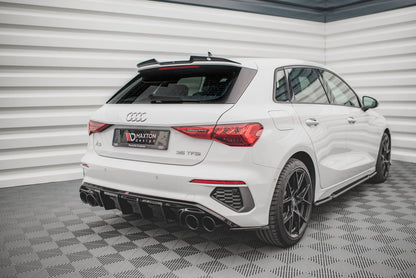 Maxton Diffusor Heck Ansatz für + Endschalldampfer Sportauspuff Attrappe Audi A3 S-Line Sportback 8Y