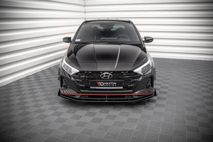 Maxton Street Pro Front Ansatz für +Flaps für V.1 + Flaps Hyundai I20 N Mk3 schwarz Hochglanz