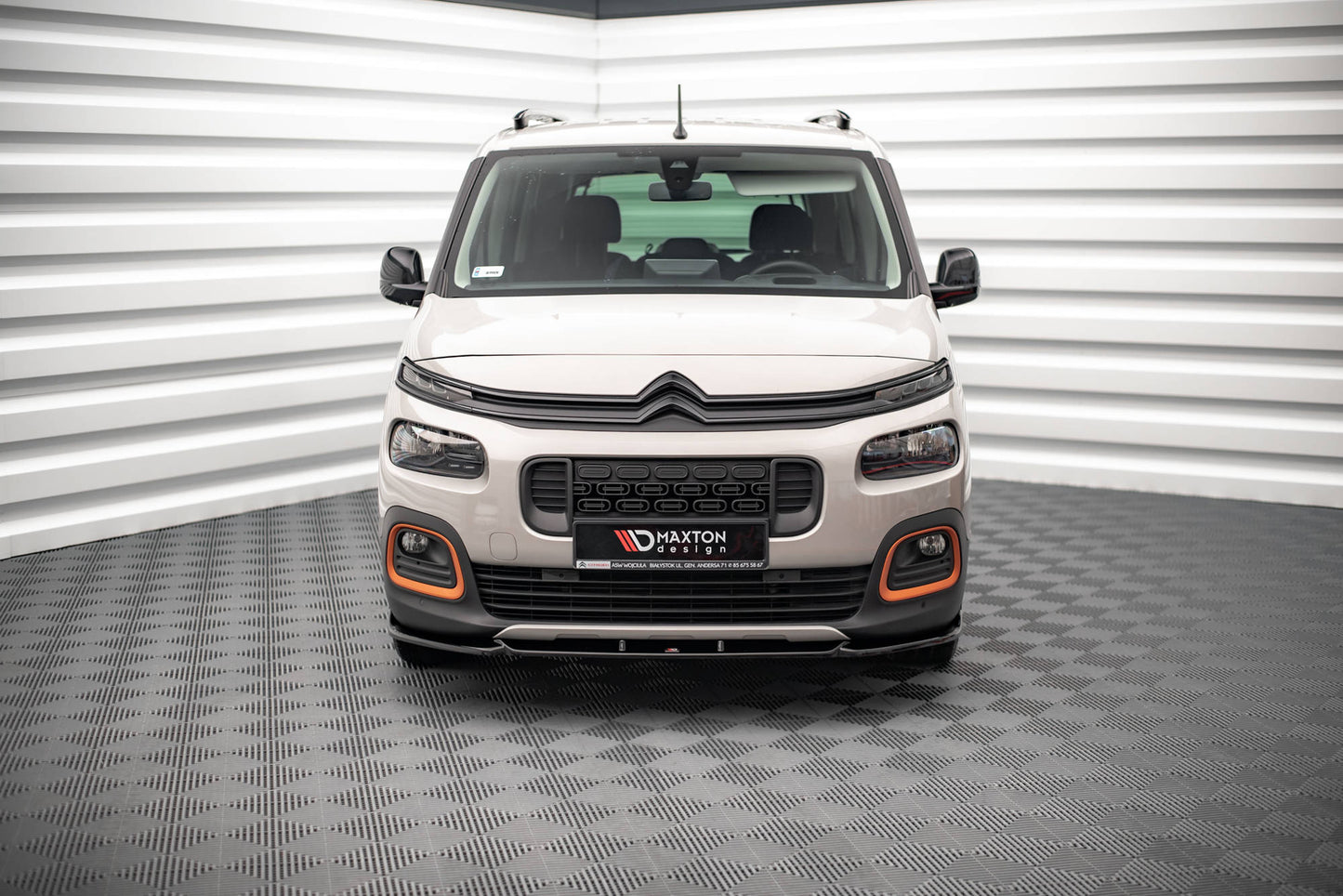 Maxton Front Ansatz für Citroen Berlingo Mk3 schwarz Hochglanz