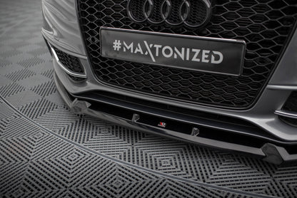 Maxton Front Ansatz V.3 für Audi S5 / A5 S-Line Coupe / Sportback 8T Facelift schwarz Hochglanz