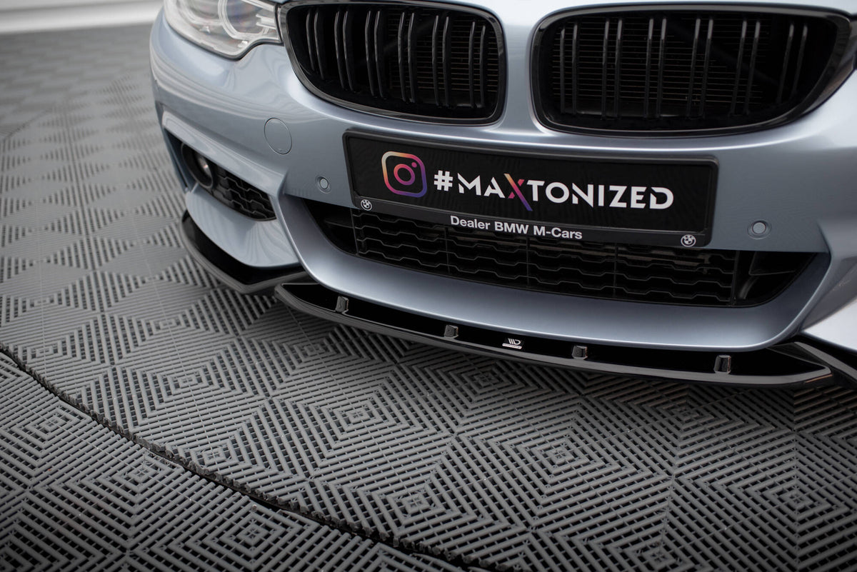 Maxton Front Ansatz V.3 für BMW 4er Coupe / Gran Coupe / Cabrio M-Paket F32 / F36 / F33 schwarz Hochglanz