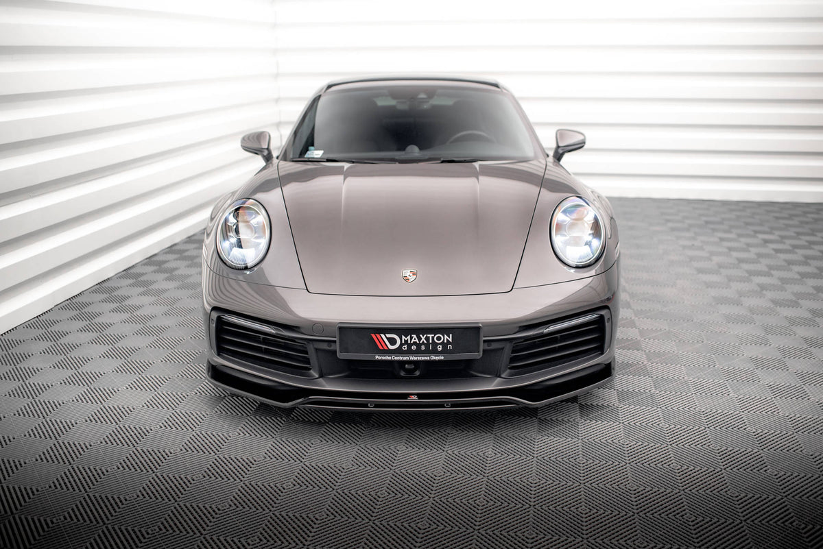 Maxton Front Ansatz für Porsche 911 Carrera 4S 992 schwarz Hochglanz