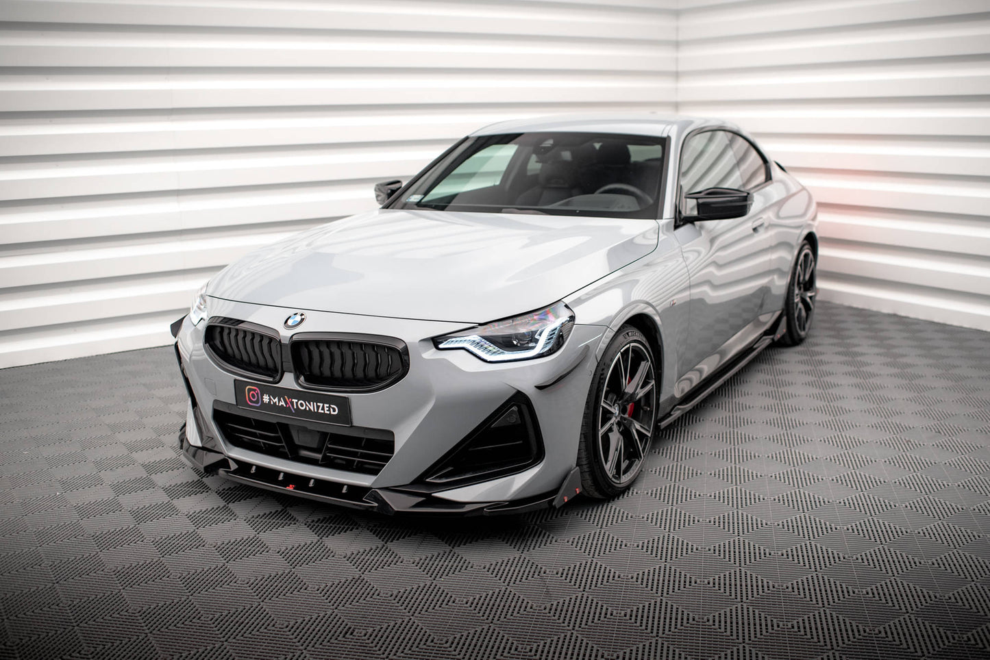 Maxton Front Ansatz V.2 +Flaps für BMW 2 Coupe M-Paket / M240i G42