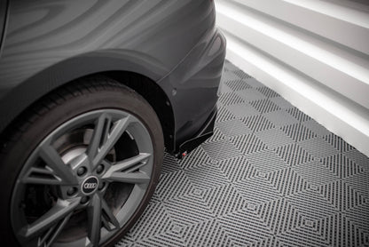 Maxton Street Pro Heck Ansatz Flaps Diffusor +Flaps für Audi S3 Limousine 8Y schwarz Hochglanz