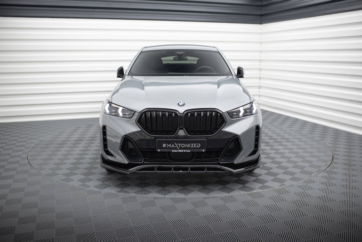 Maxton Front Ansatz V.2 für BMW X6 M-Paket G06 Facelift schwarz Hochglanz