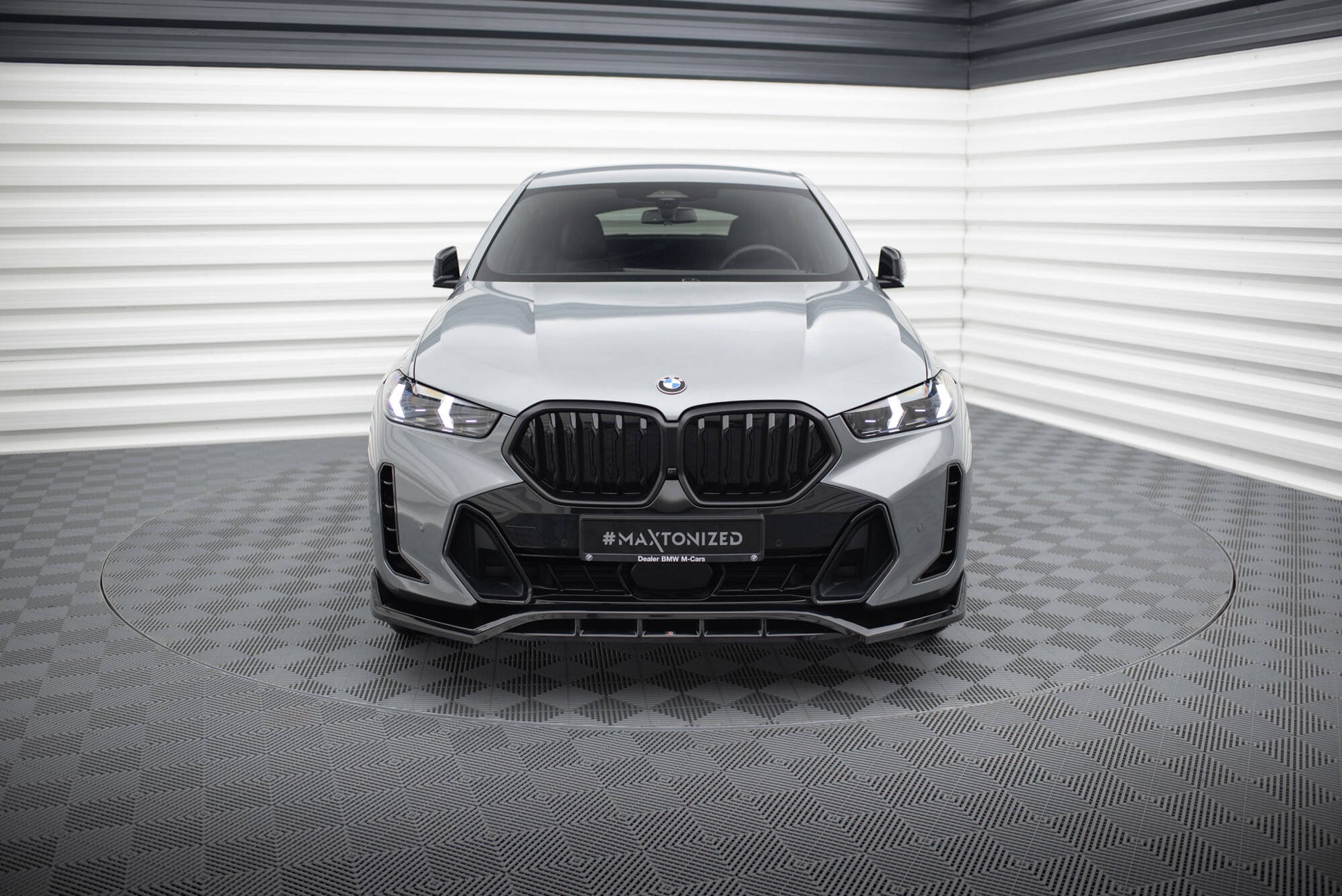 Maxton Front Ansatz V.2 für BMW X6 M-Paket G06 Facelift schwarz Hochglanz