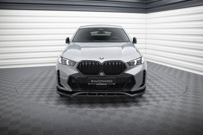 Maxton Front Ansatz V.2 für BMW X6 M-Paket G06 Facelift schwarz Hochglanz