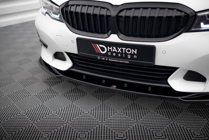 Maxton Front Ansatz V.2 für BMW 3er Sport Line G20 / G21 schwarz Hochglanz