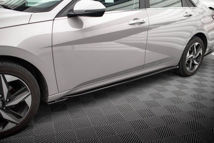 Maxton Seitenschweller Ansatz für Hyundai Elantra Mk7 schwarz Hochglanz