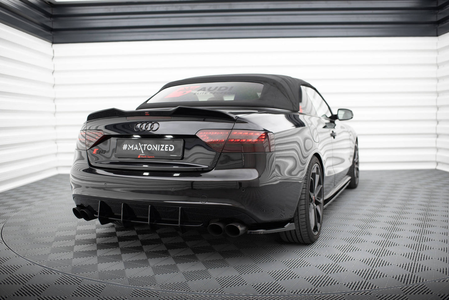 Maxton Heck Ansatz Flaps Diffusor V.1 für Audi S5 / A5 S-Line Coupe / Cabriolet 8T schwarz Hochglanz