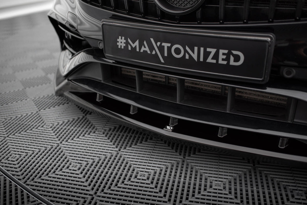 Maxton Front Ansatz V.2 für Mercedes-Benz A AMG-Line W176 Facelift schwarz Hochglanz