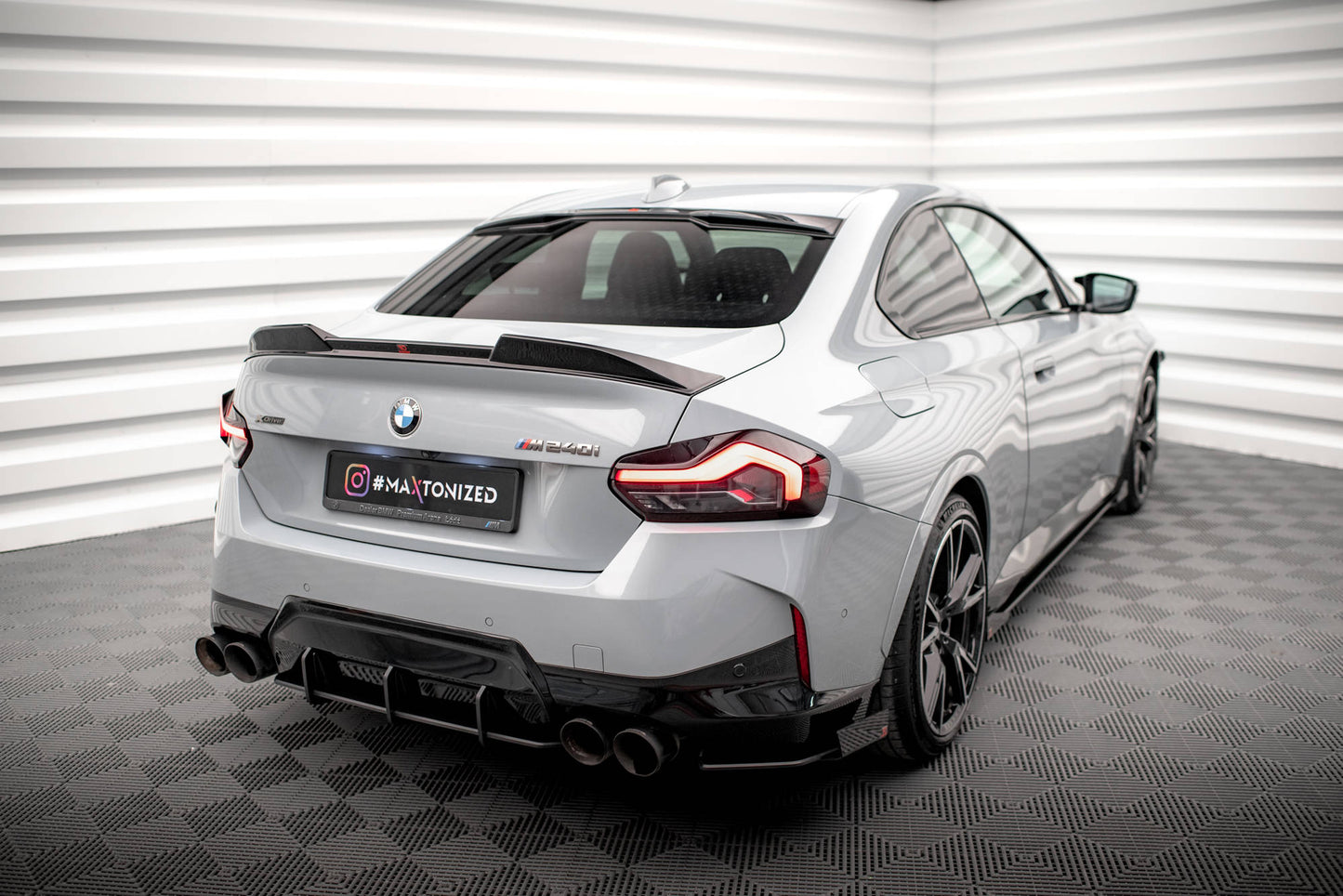 Maxton Heckscheiben Spoiler für BMW 2 Coupe G42 / M2 G87 schwarz Hochglanz