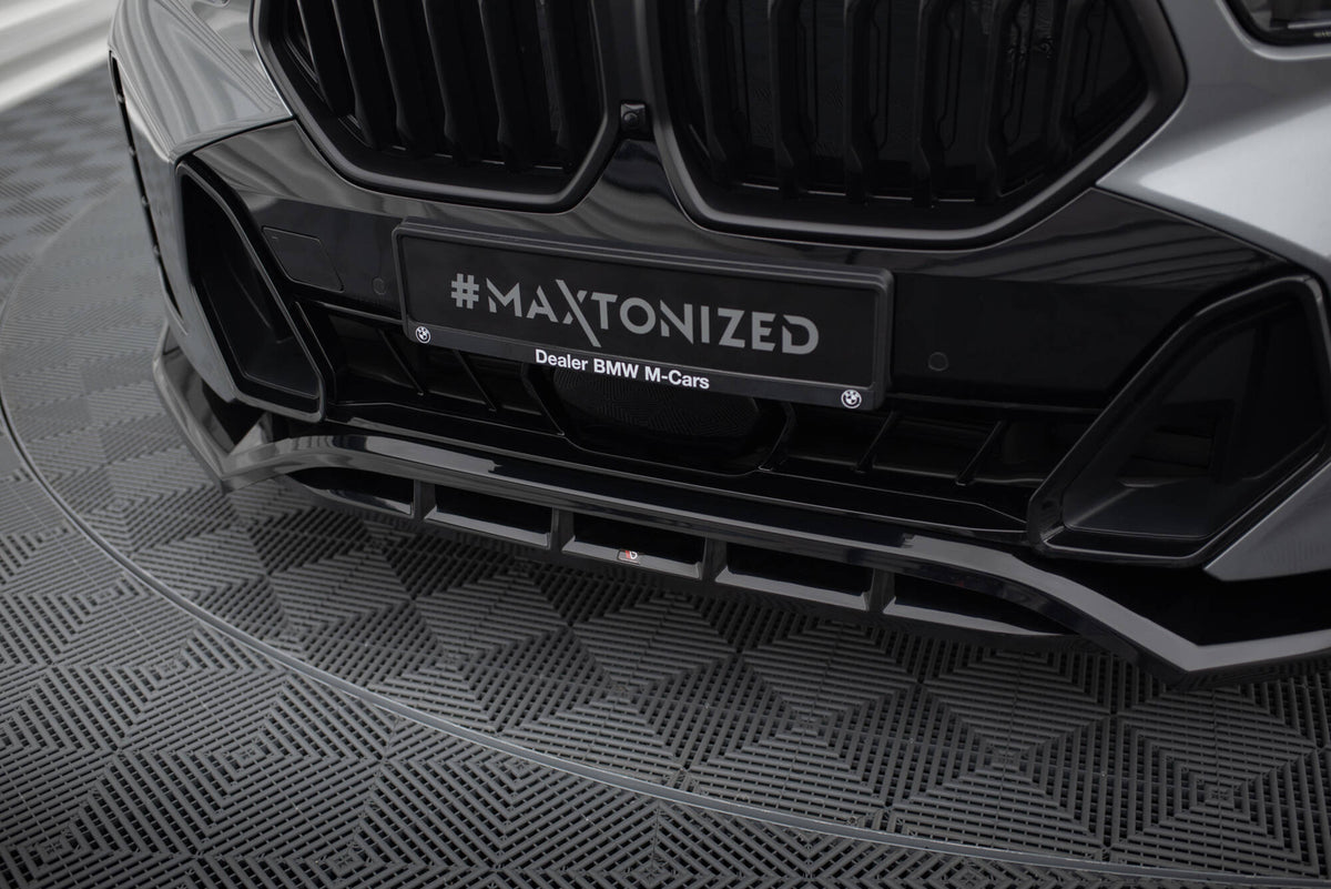 Maxton Front Ansatz V.2 für BMW X6 M-Paket G06 Facelift schwarz Hochglanz