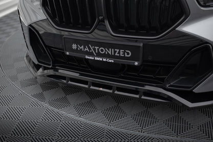 Maxton Front Ansatz V.2 für BMW X6 M-Paket G06 Facelift schwarz Hochglanz